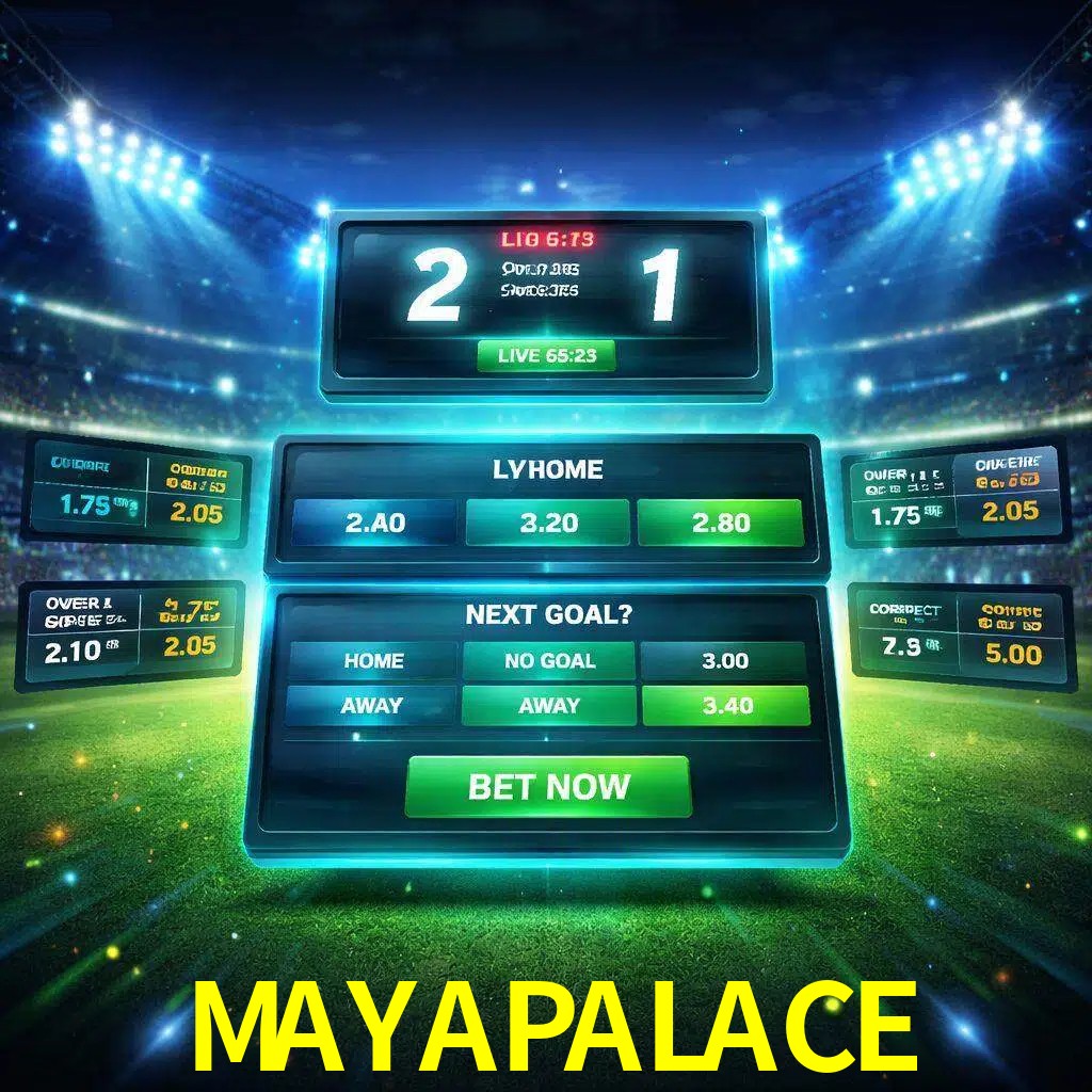 Vista de apuestas en vivo MAYAPALACE durante un partido en curso