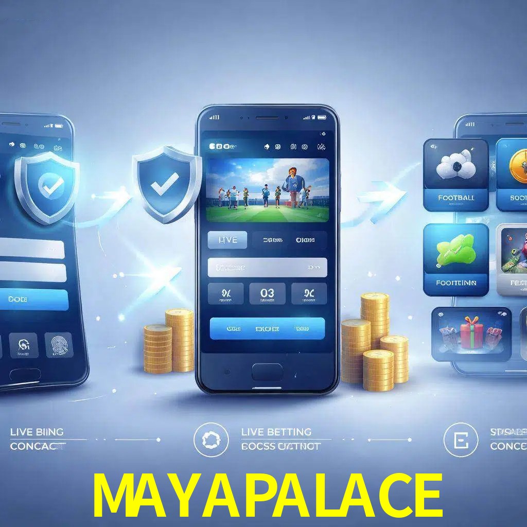 Pasos de acceso a la app MAYAPALACE en pantalla de teléfono móvil